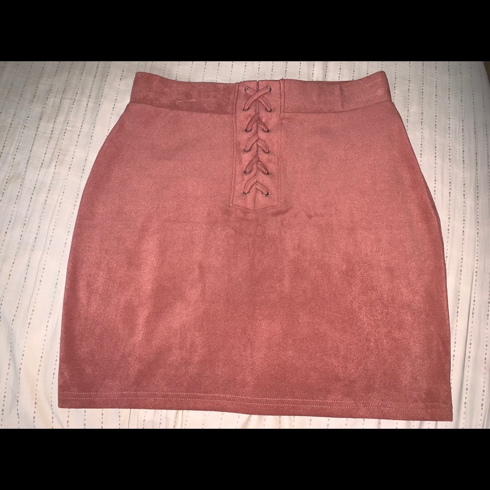 blush pink mini skirt